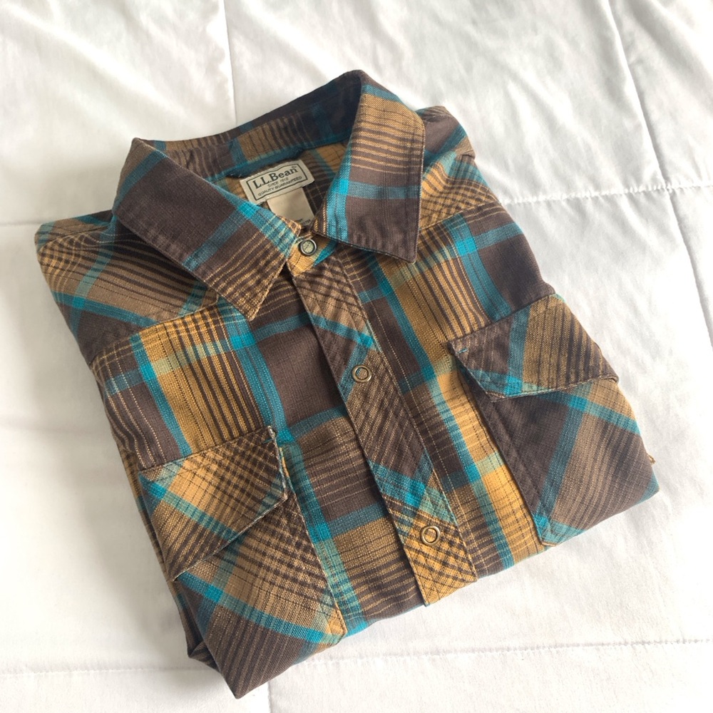 L.L. Bean Men's Brown Plaid Shirt